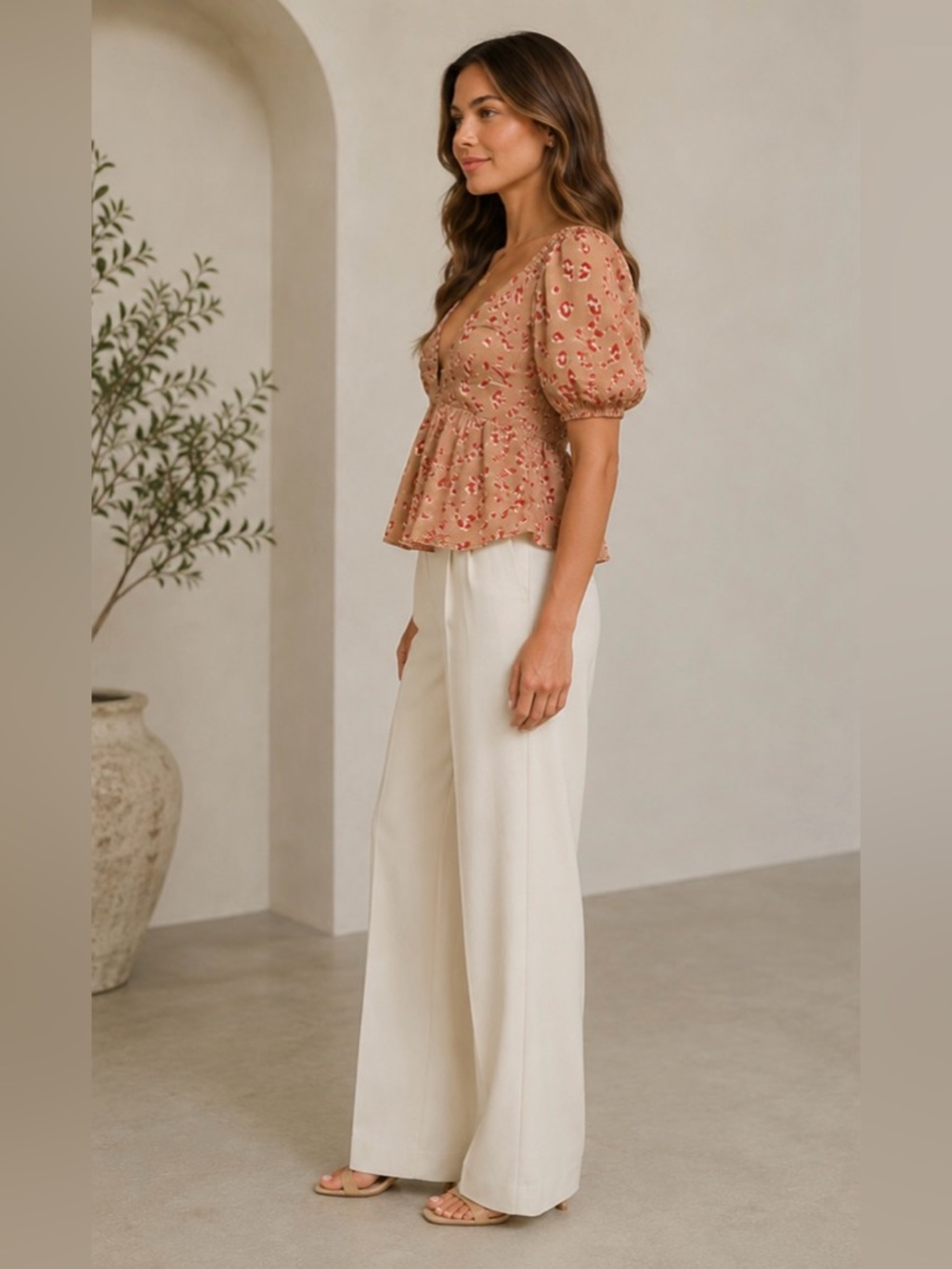 entro Animal Print Peplum Top - Picture 8 of 8